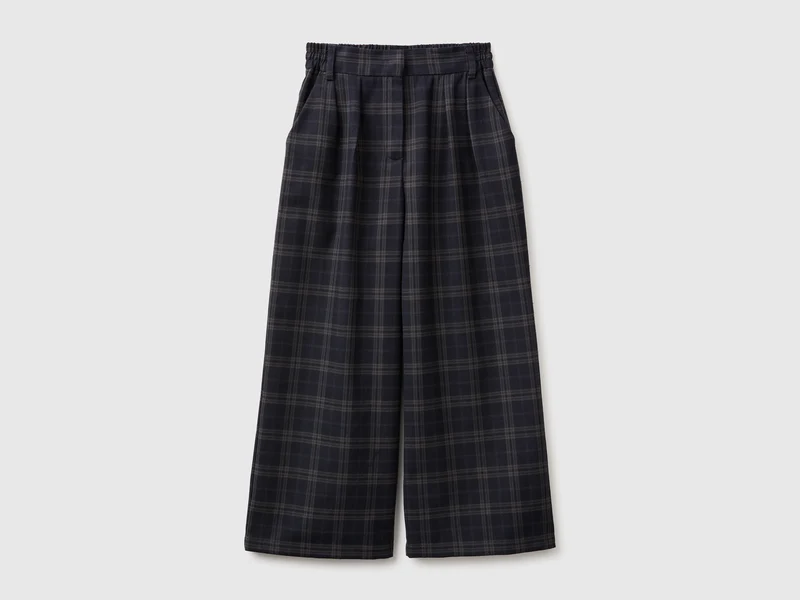 Karierte Palazzo-Hose