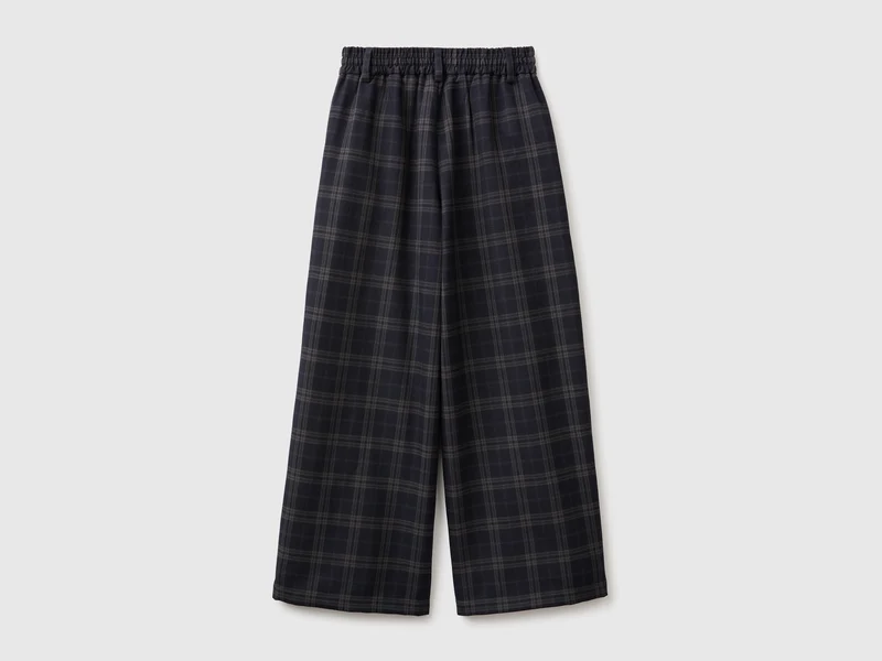 Karierte Palazzo-Hose