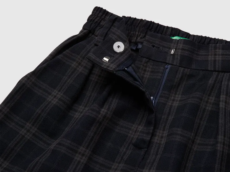 Karierte Palazzo-Hose