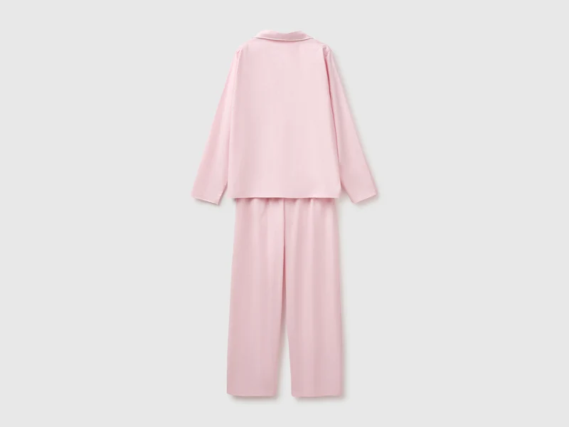 100% Baumwolle, langer, offener Pyjama