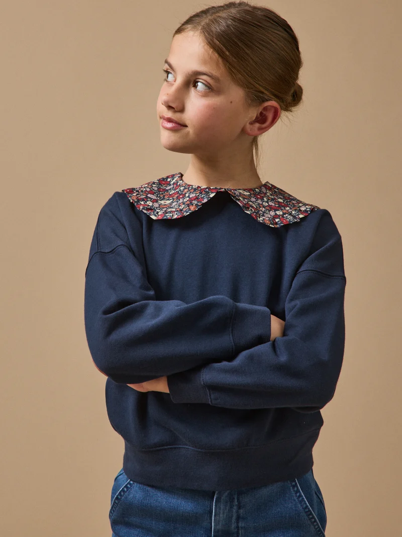 Mädchen-Sweatshirt mit Liberty®-Kragen