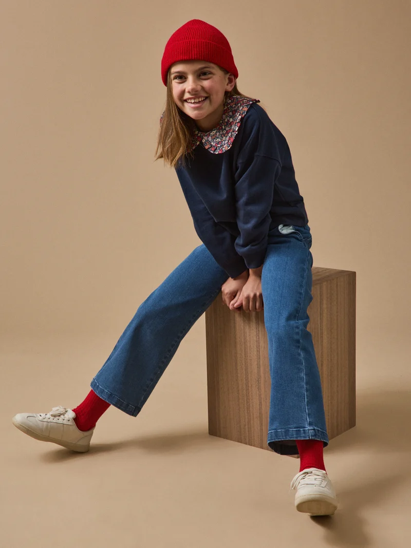 Mädchen-Sweatshirt mit Liberty®-Kragen