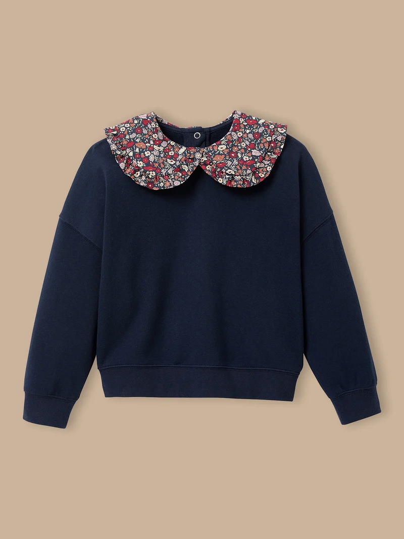 Mädchen-Sweatshirt mit Liberty®-Kragen