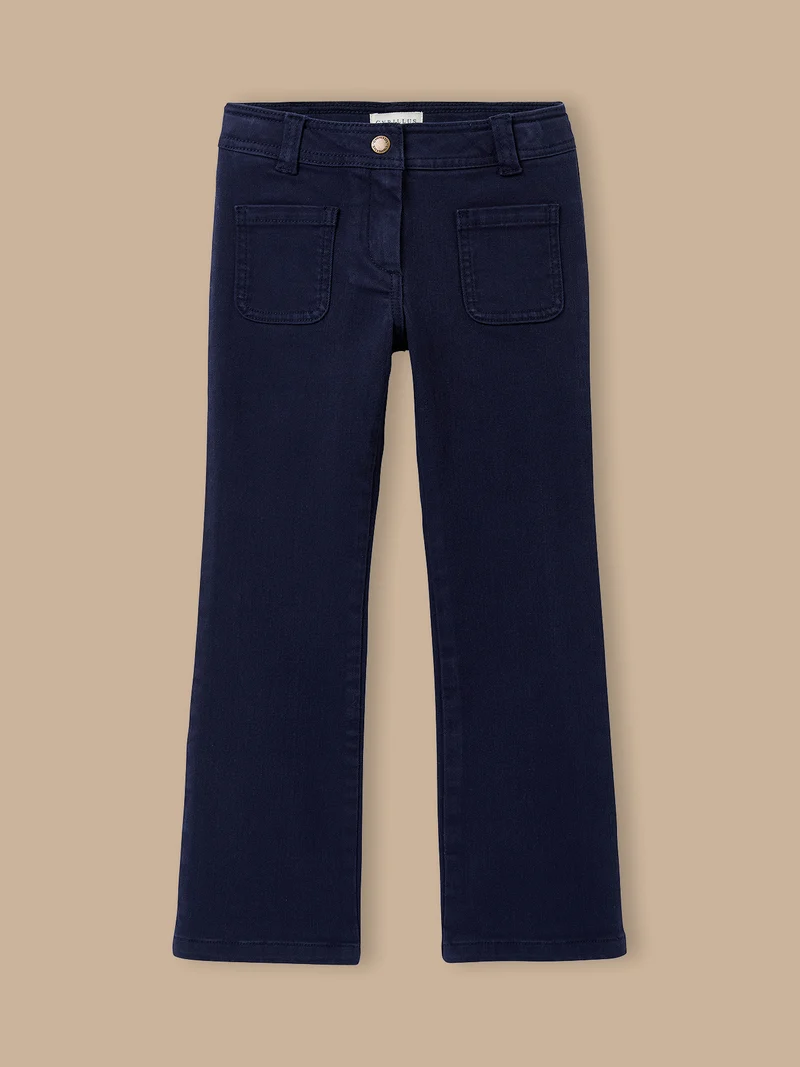 Mädchen-Schlaghose aus Twill-Stoff