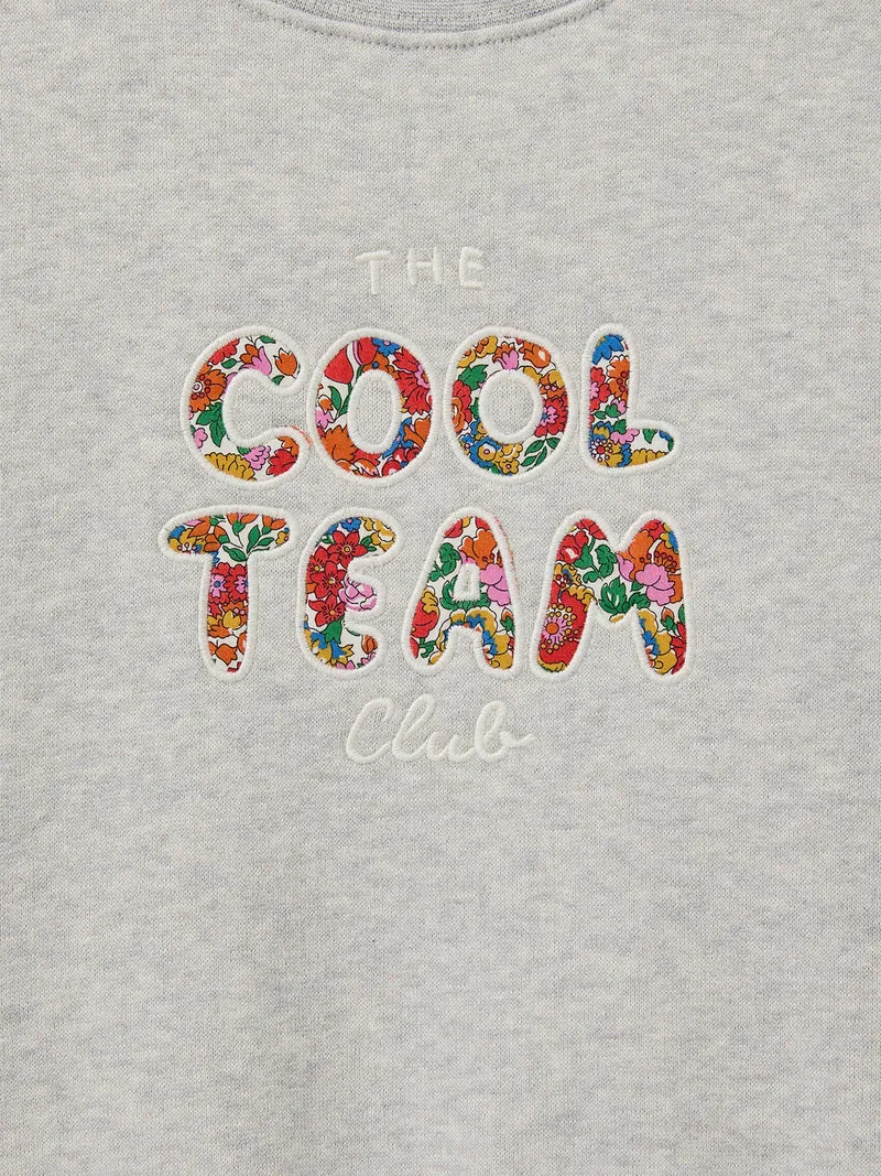 Mädchen-Sweatshirt « Cool Team », aus Liberty®-Stoff, Bio-Baumwolle