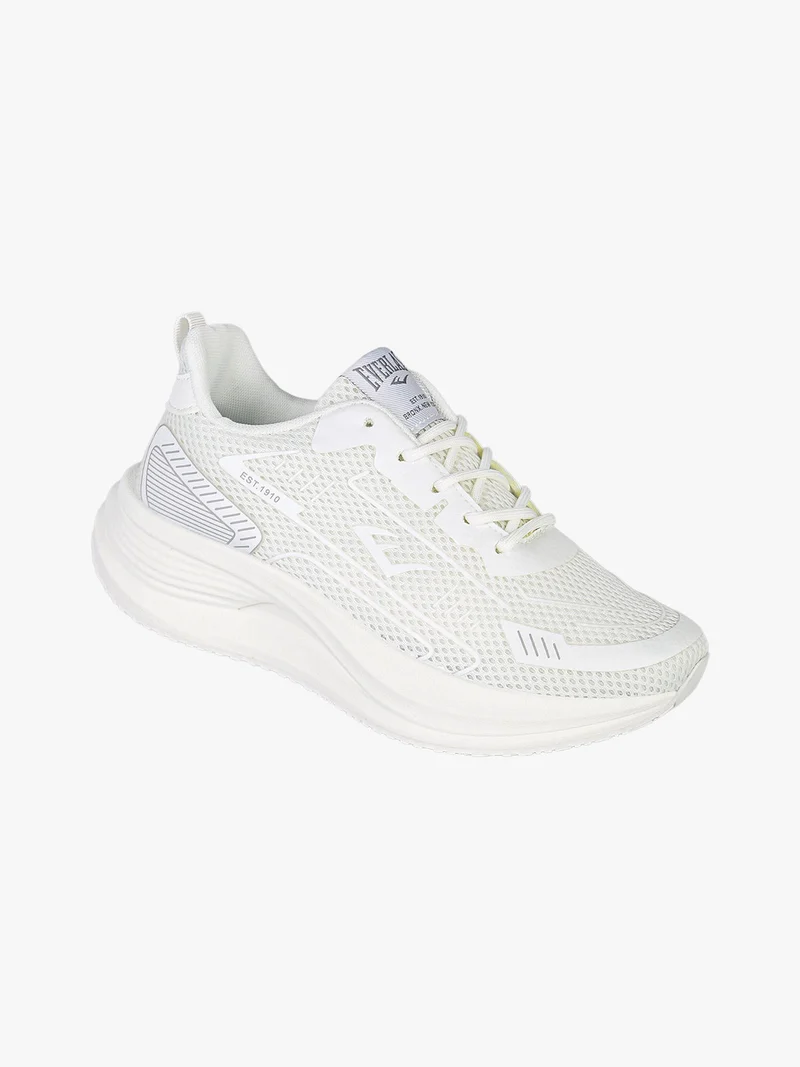 Sneakers sportive da donna in tessuto con suola alta - bianco