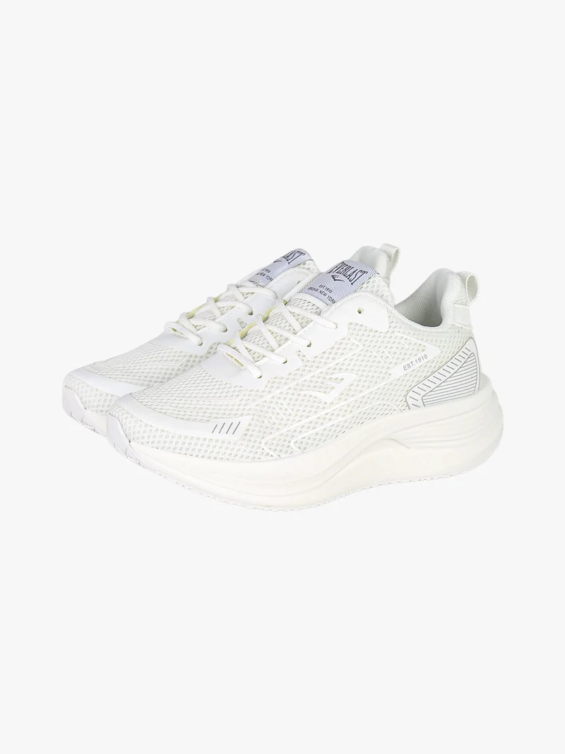 Sneakers sportive da donna in tessuto con suola alta - bianco