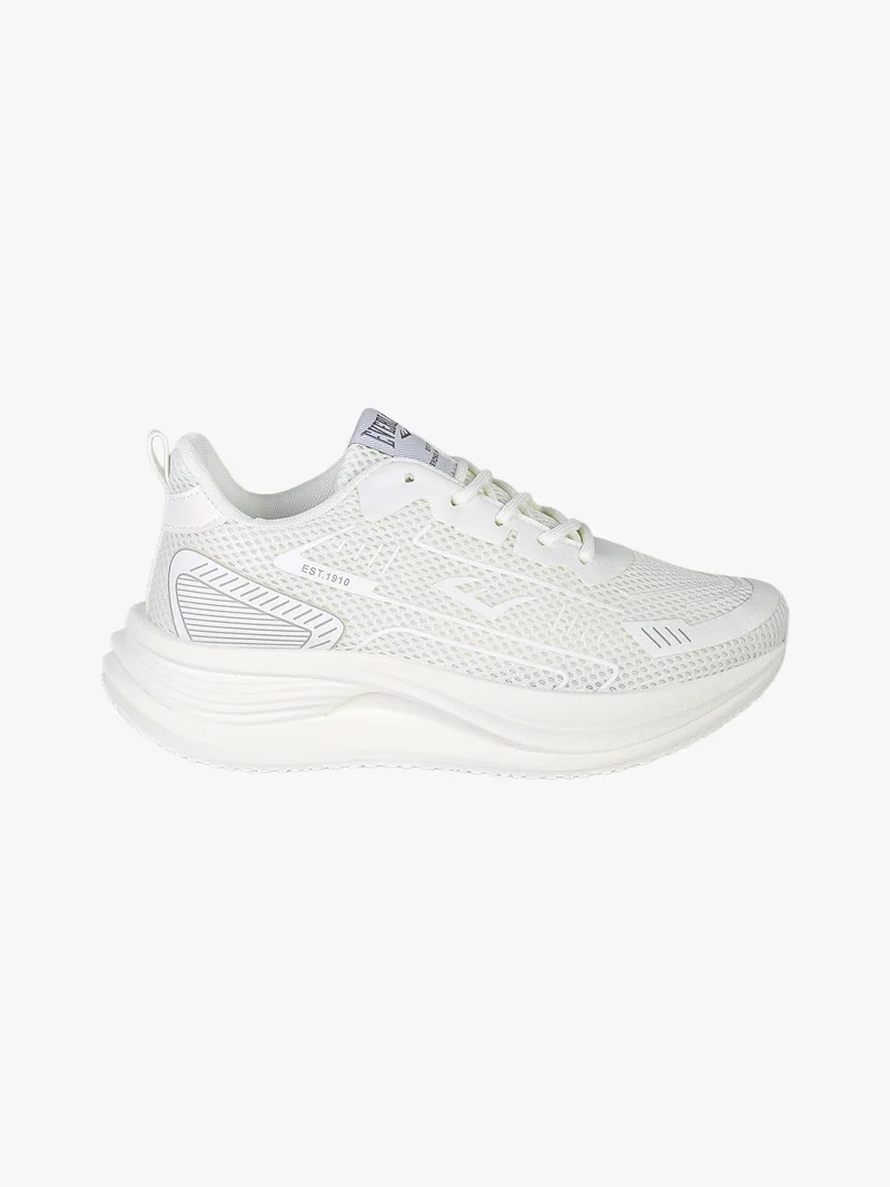 Sneakers sportive da donna in tessuto con suola alta - bianco
