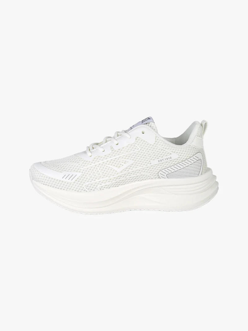 Sneakers sportive da donna in tessuto con suola alta - bianco