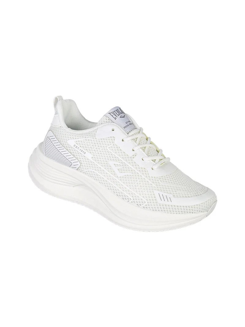 Sneakers sportive da donna in tessuto con suola alta - bianco