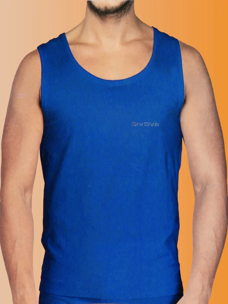 Canotta uomo in cotone - blu