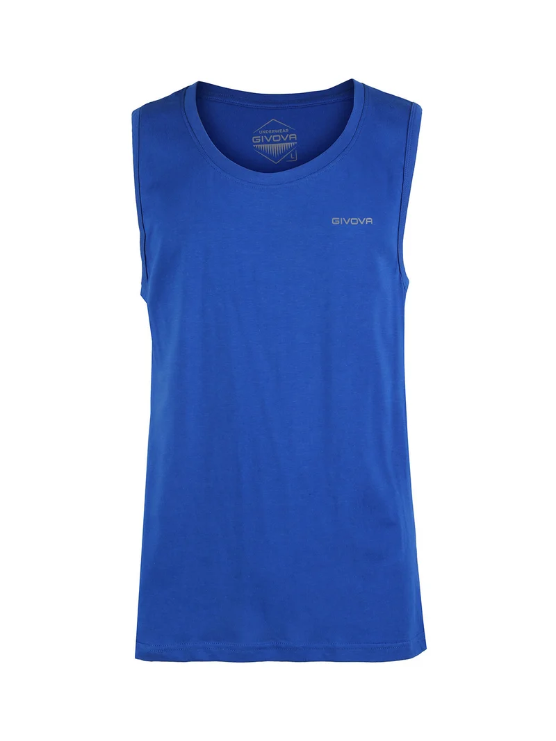 Canotta uomo in cotone - blu