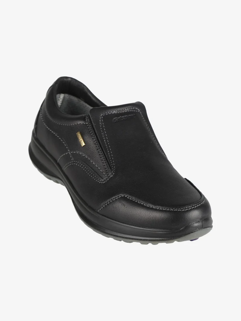 Scarpe in pelle slip on da uomo - nero