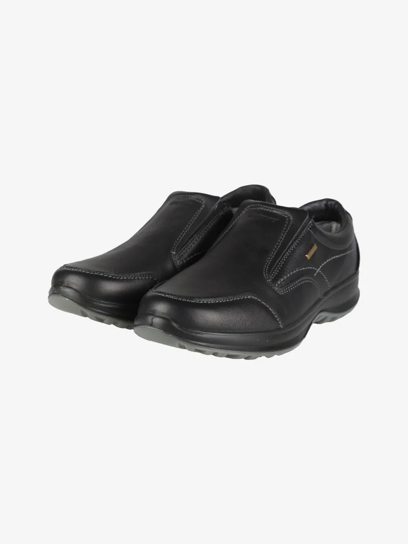 Scarpe in pelle slip on da uomo - nero