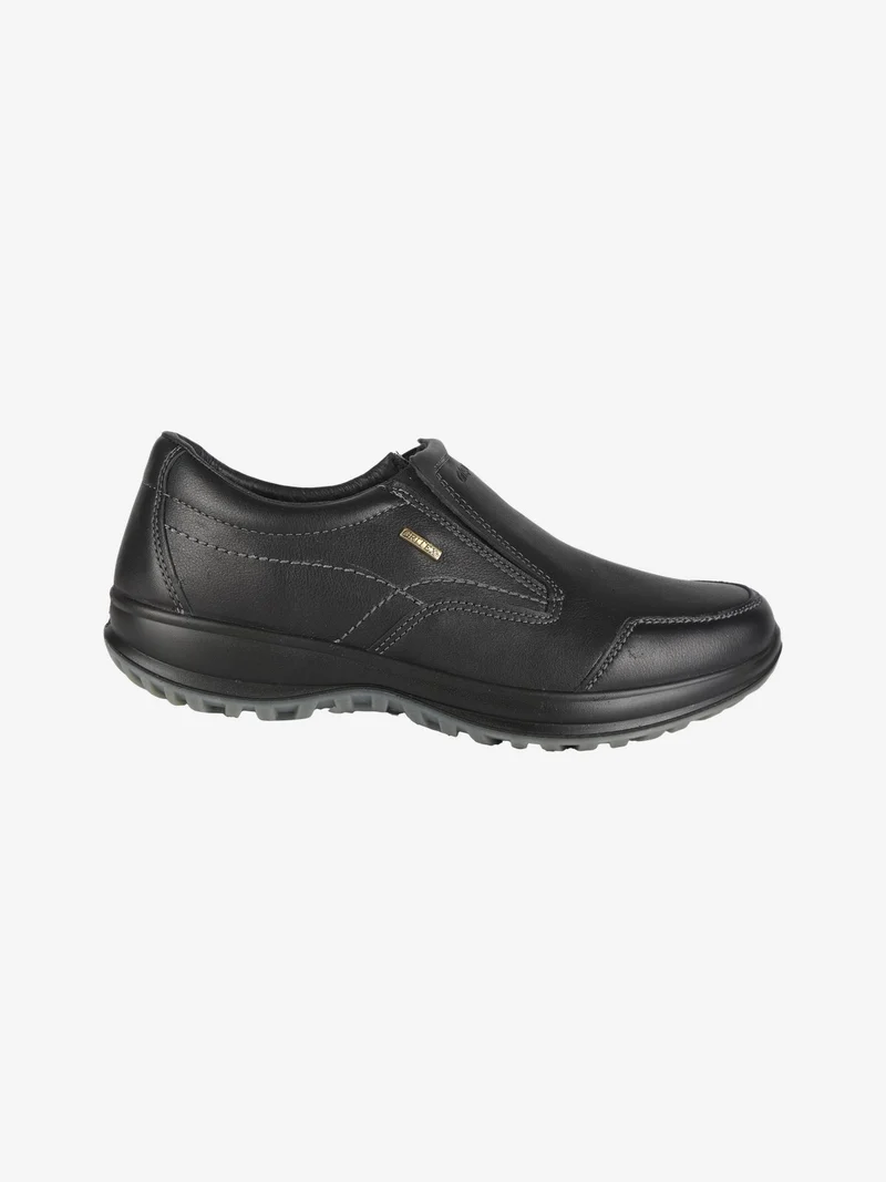 Scarpe in pelle slip on da uomo - nero