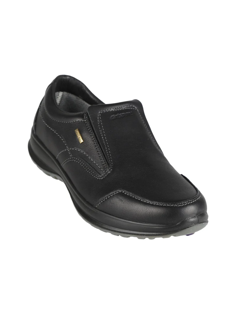 Scarpe in pelle slip on da uomo - nero