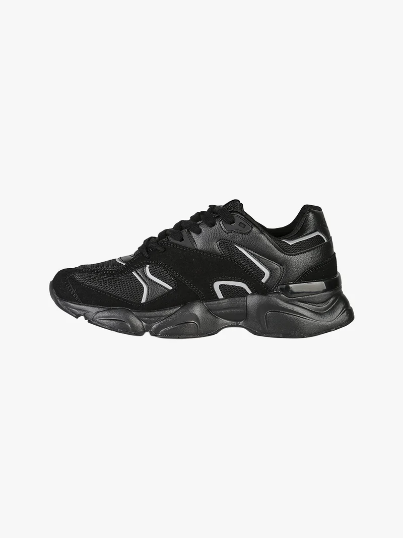 Sneakers sportive da uomo con suola alta - nero