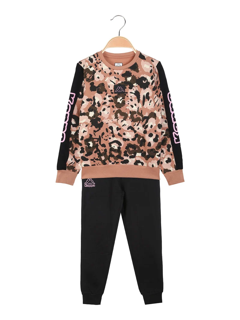 Completo tuta da ragazza 2 pezzi animalier con interno in caldo cotone - nudo