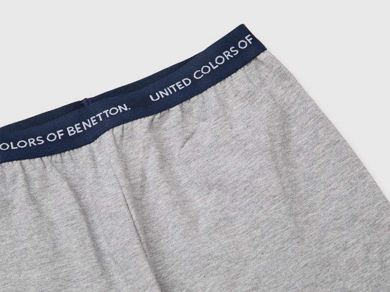 Kurzer Baumwollpyjama mit Logodruck