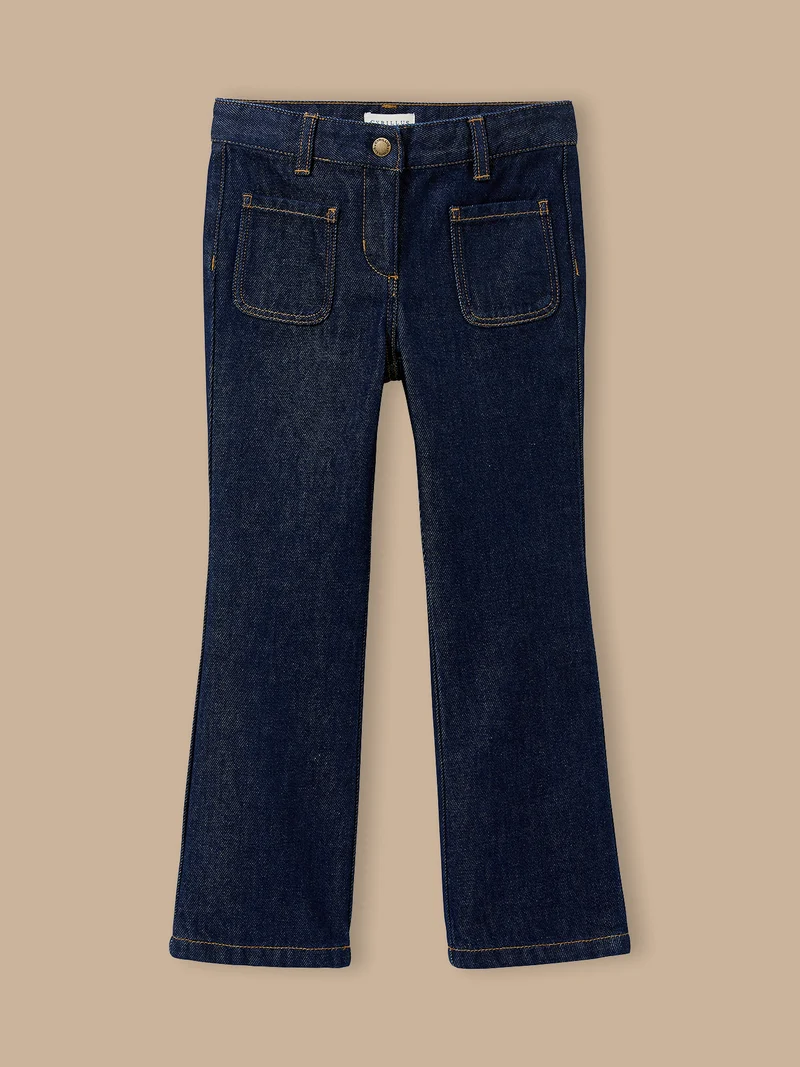 Mädchen-Denimhose, weit