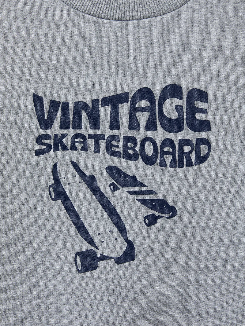 Jungen-Sweatshirt aus Molton mit Druckmuster