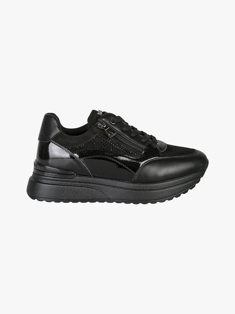 Sneakers casual da donna con platform - nero