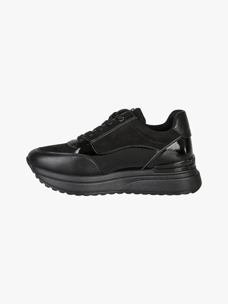 Sneakers casual da donna con platform - nero