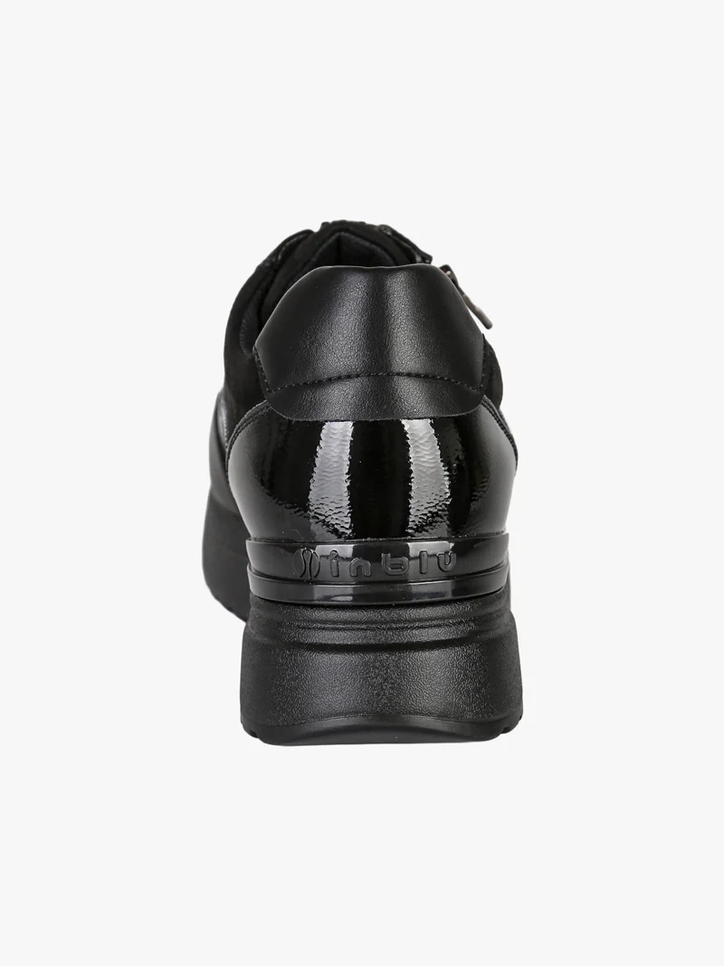 Sneakers casual da donna con platform - nero