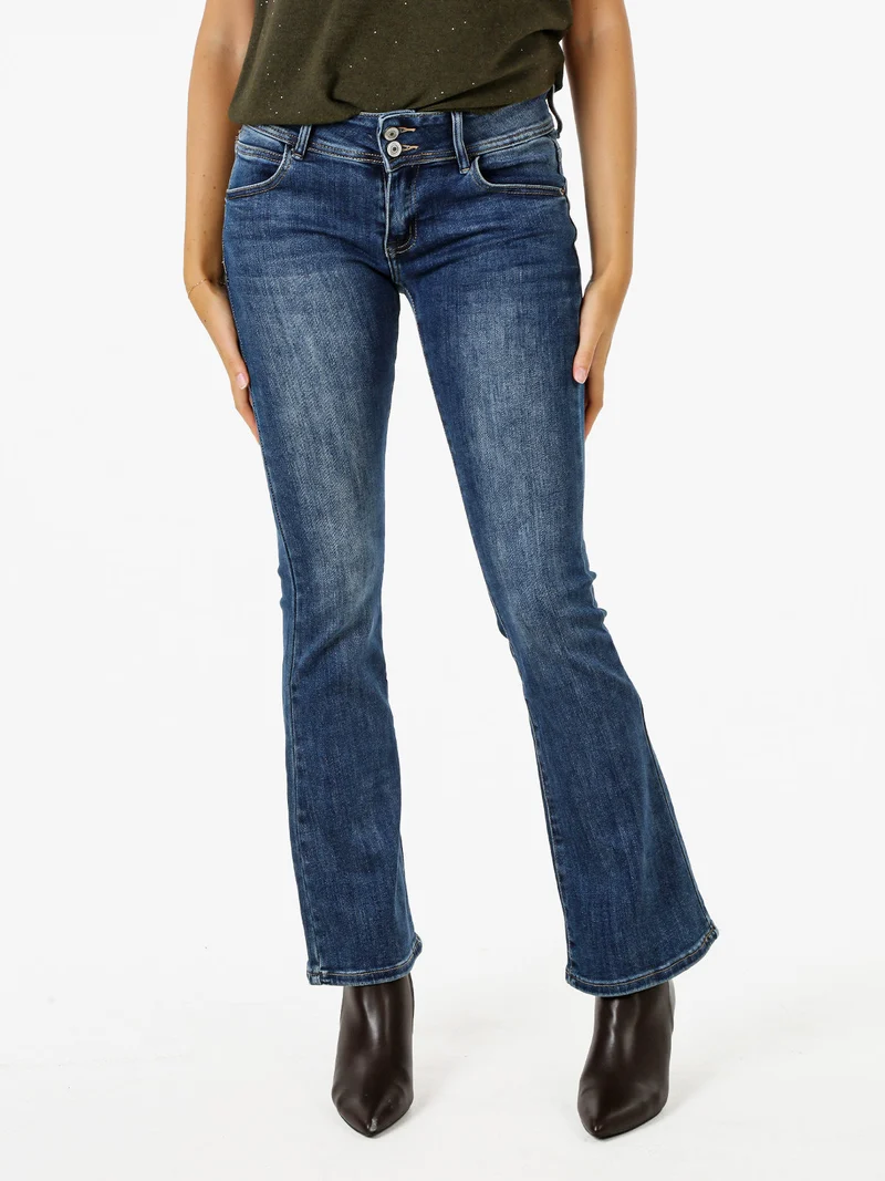 Jeans donna a zampa vita bassa - jeans