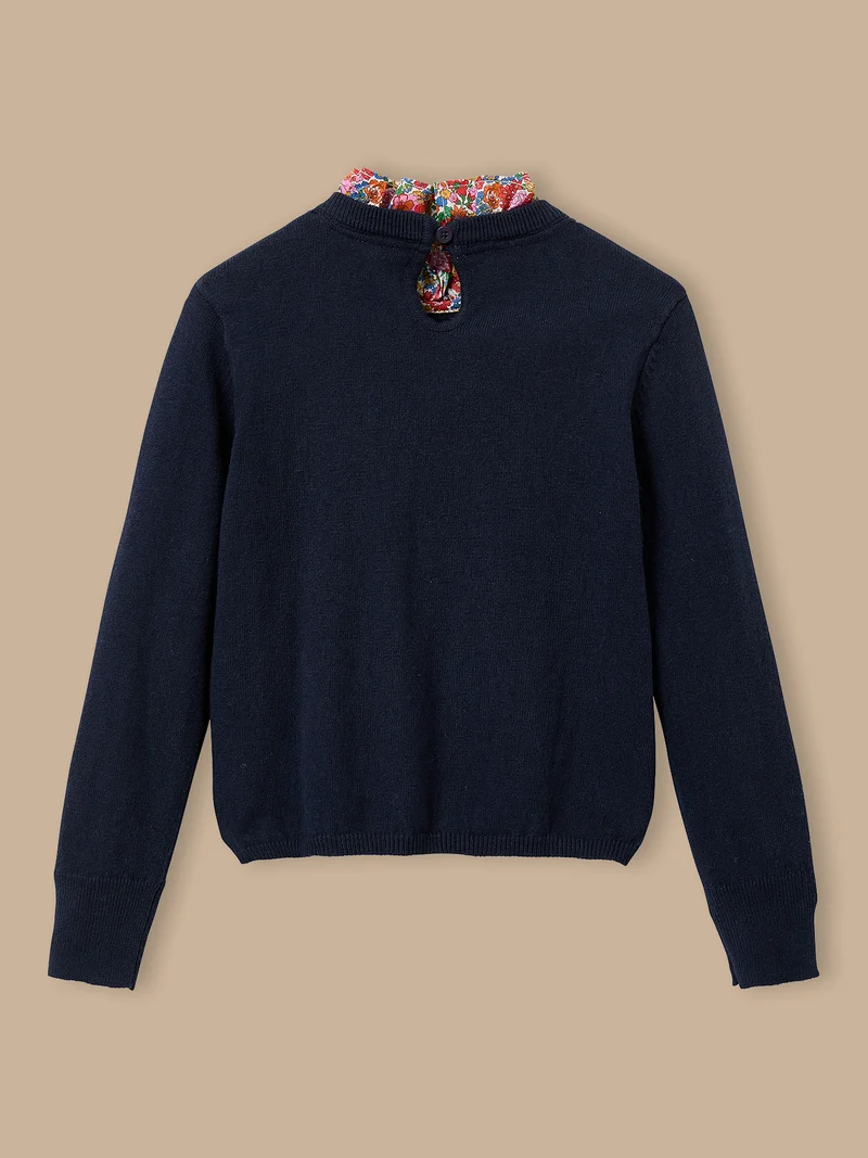 Mädchenpullover mit Kragen aus Liberty®-Stoff