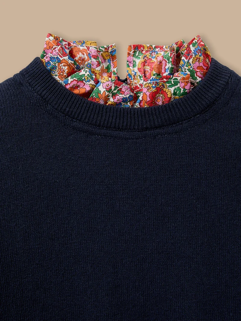 Mädchenpullover mit Kragen aus Liberty®-Stoff