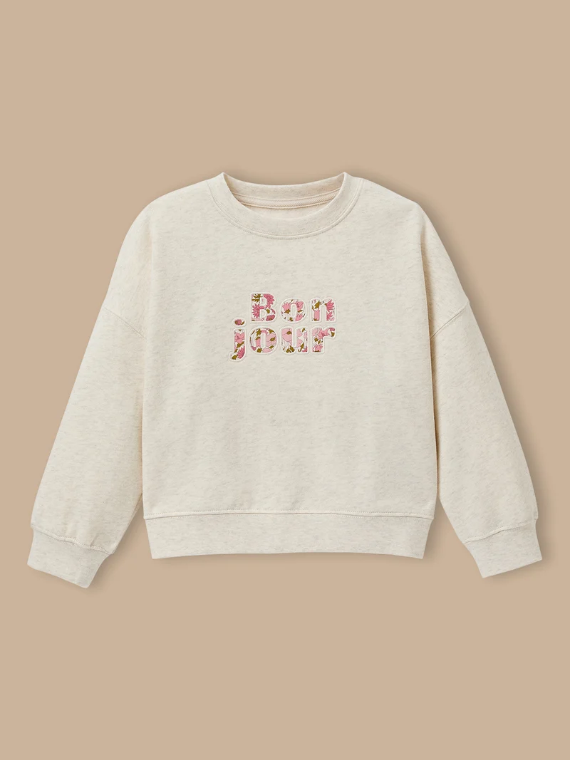 Mädchen-Sweatshirt mit Schriftzug – Bio-Baumwolle