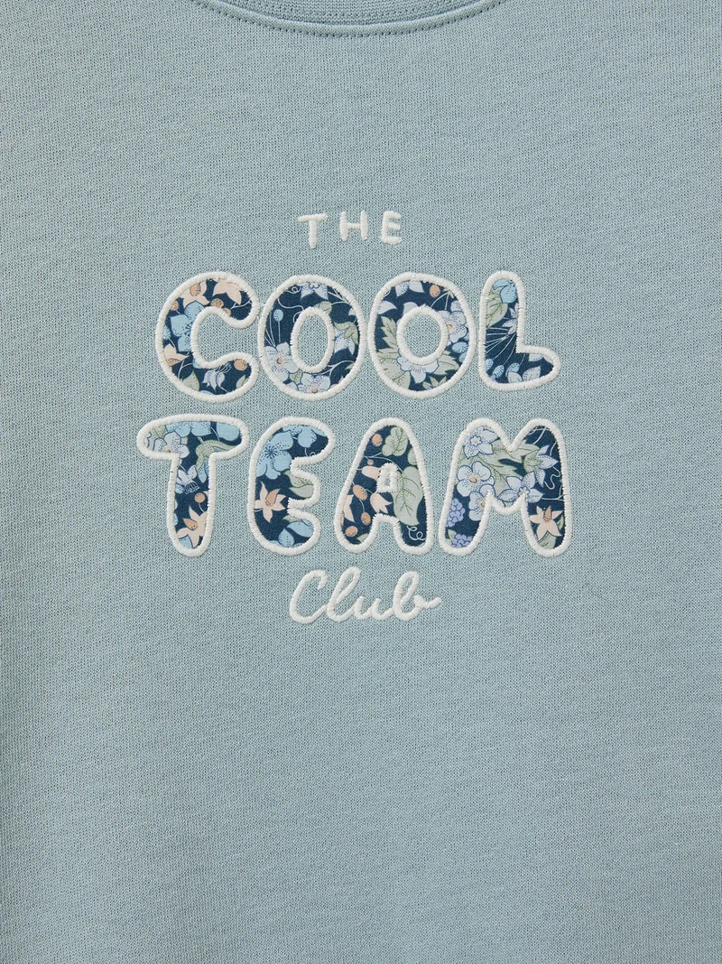 Mädchen-Sweatshirt « Cool Team », aus Liberty®-Stoff, Bio-Baumwolle
