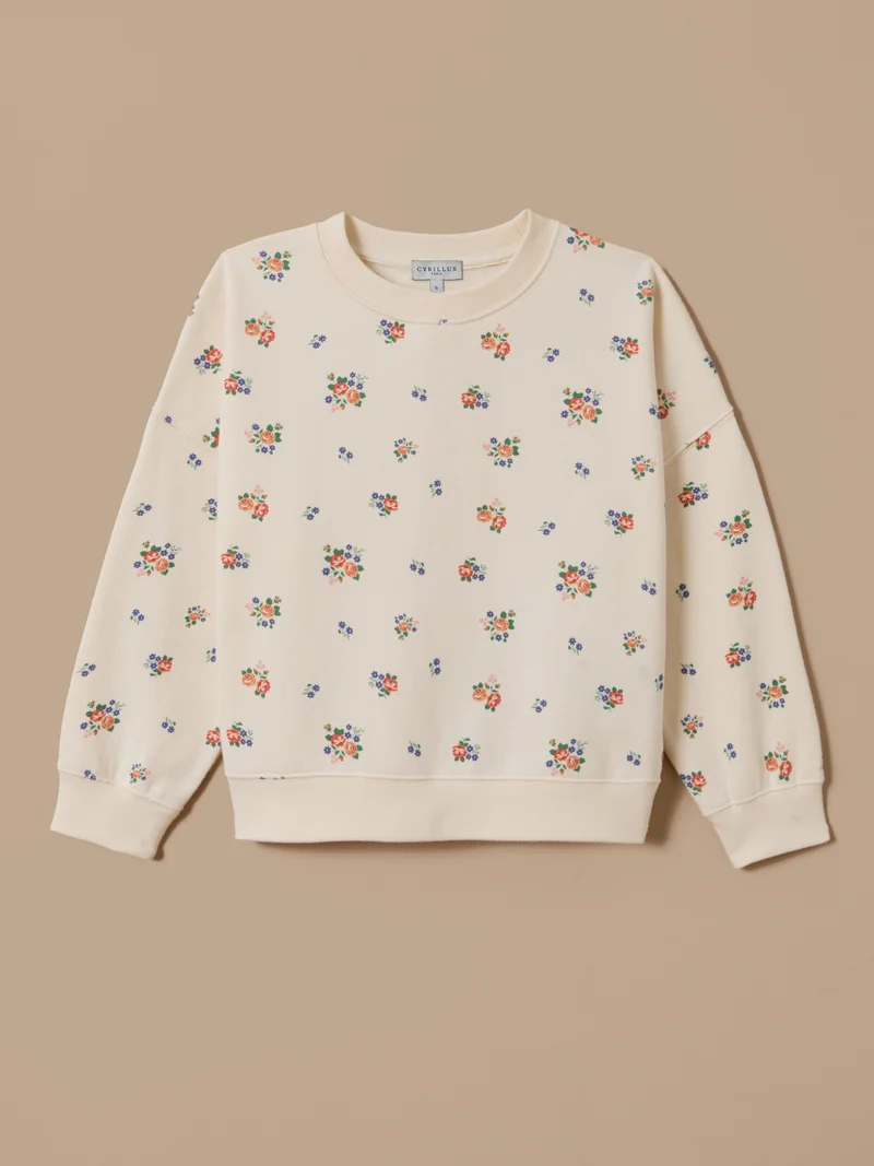 Mädchen-Sweatshirt mit Druckmuster