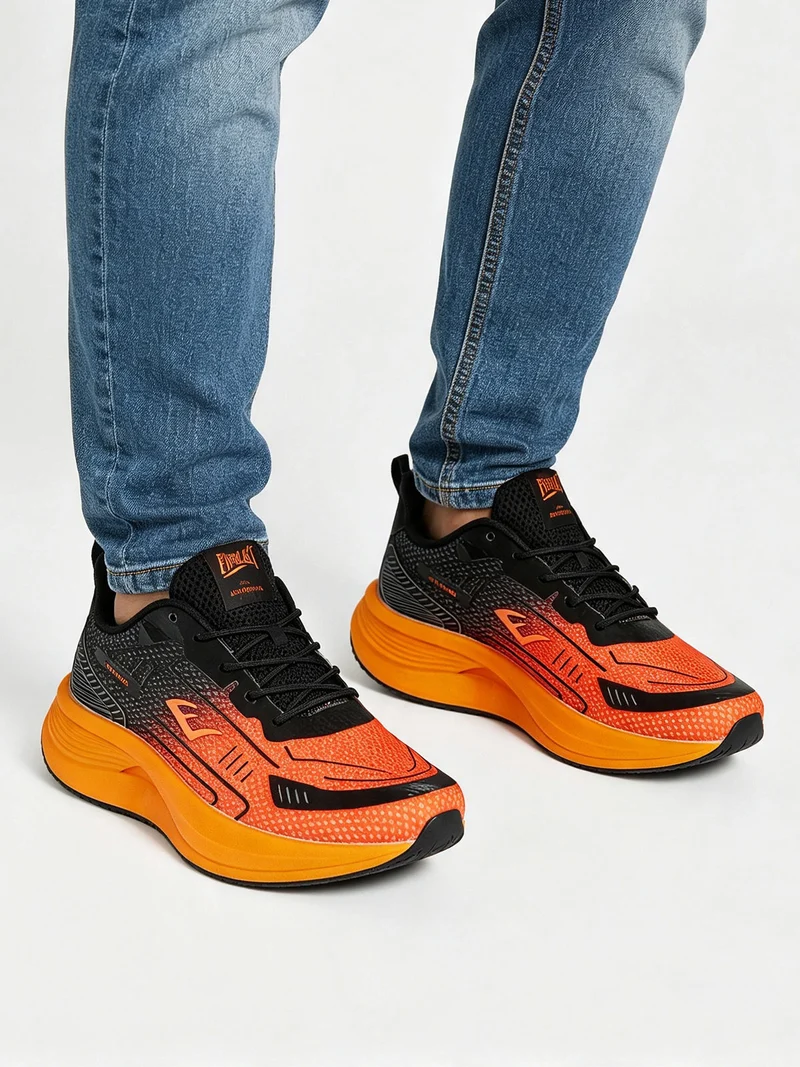 Sneakers sportive da uomo con lacci - arancione