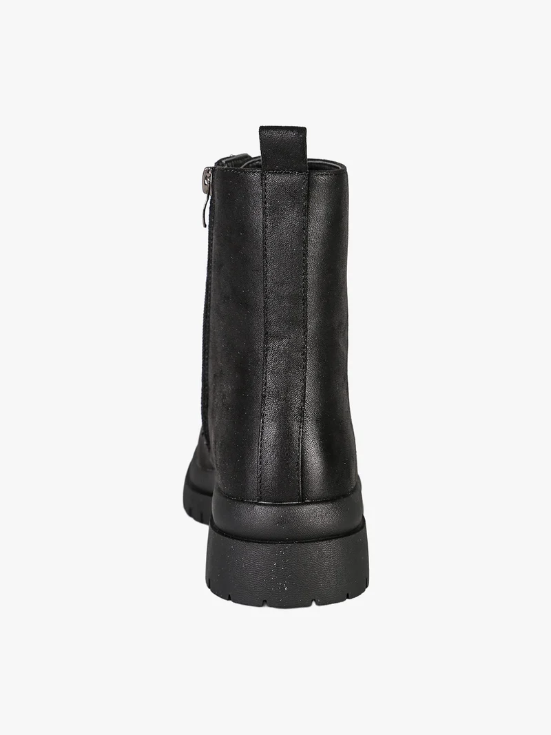 Anfibi donna con lacci e zip - nero