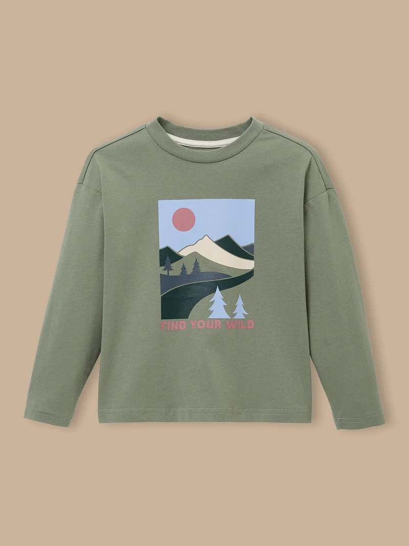 Jungen-Shirt mit Druckmotiv in Oversize-Schnitt