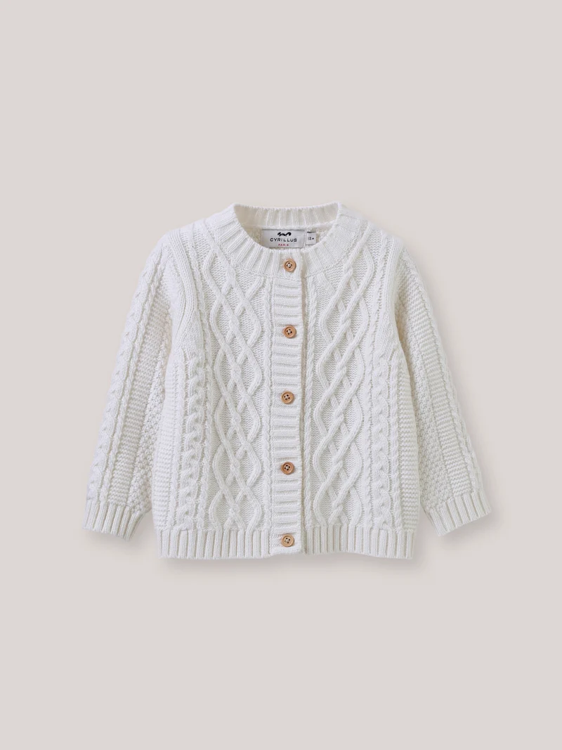 Baby-Cardigan mit Zopfmuster