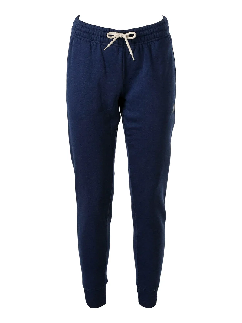 Pantaloni sportivi da donna con interno felpato e polsini - blu scuro