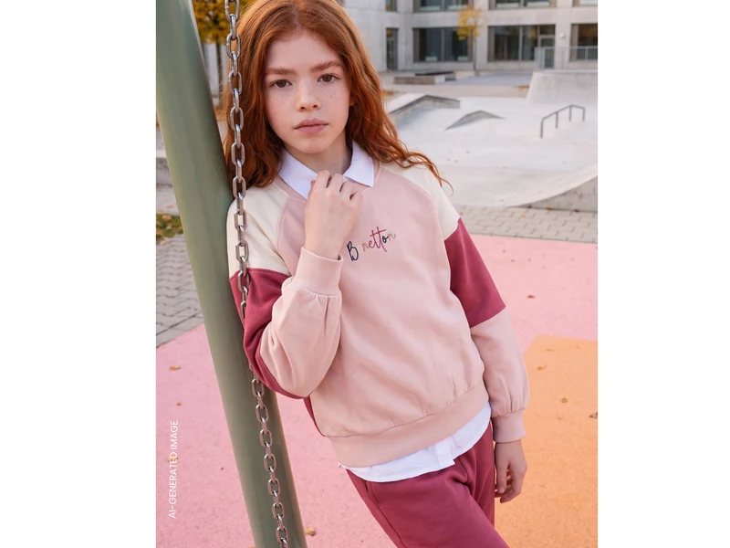 Sweatshirt mit Farbblock-Design und Stickerei