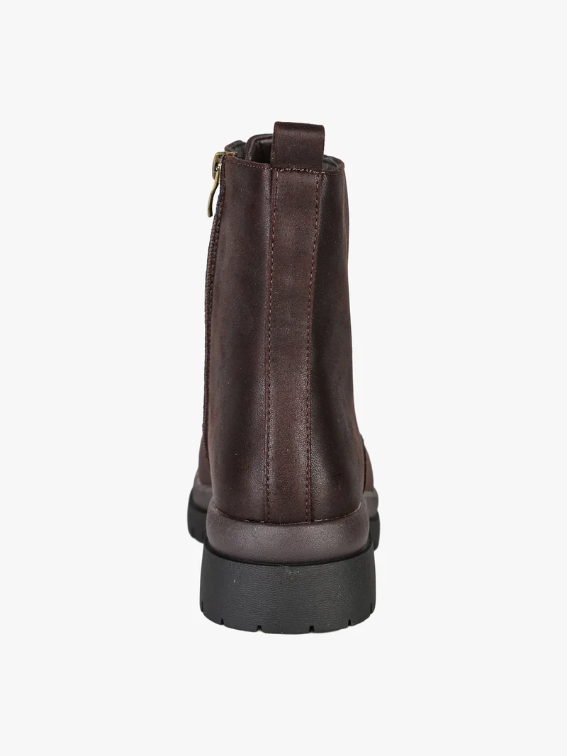 Anfibi donna con lacci e zip - moro