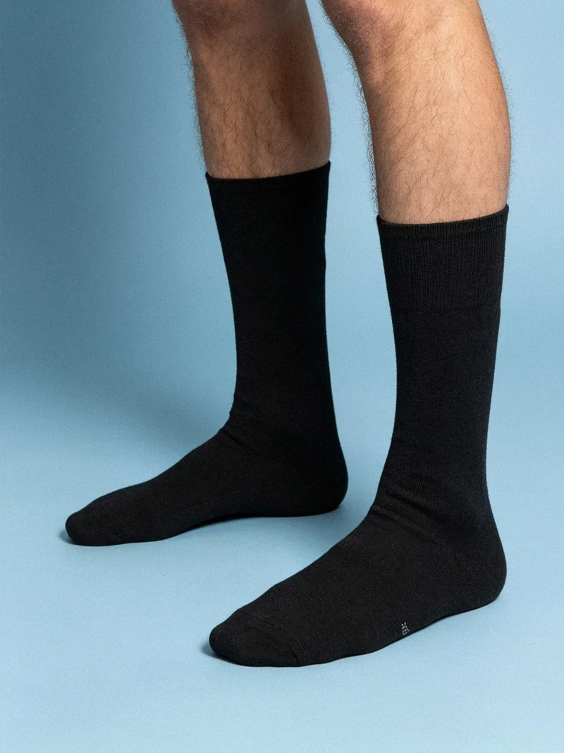 Calze lunghe uomo in cotone Filo di Scozia - nero
