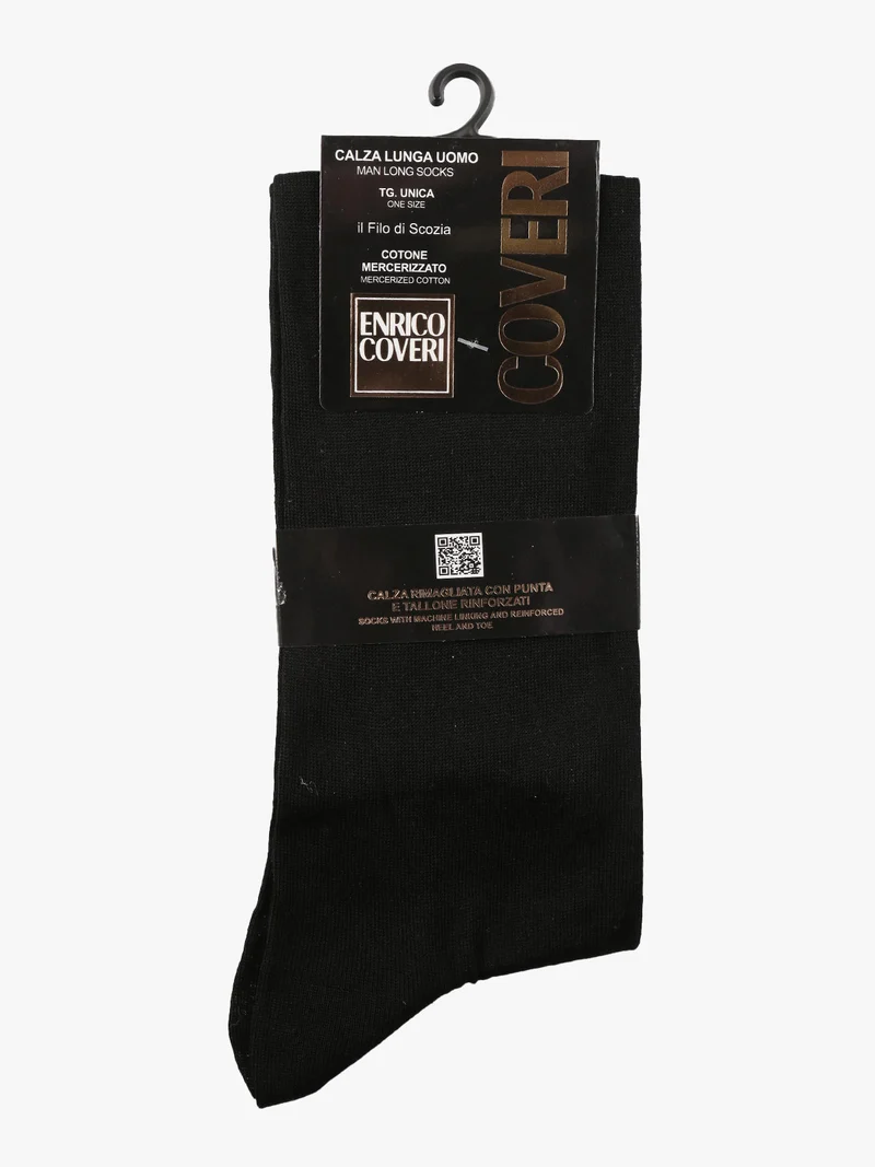 Calze lunghe uomo in cotone Filo di Scozia - nero