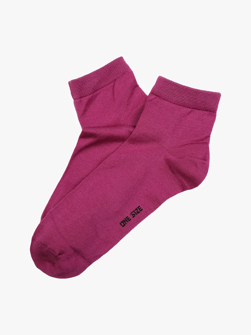 Calze corte da donna in cotone mercerizzato - fucsia