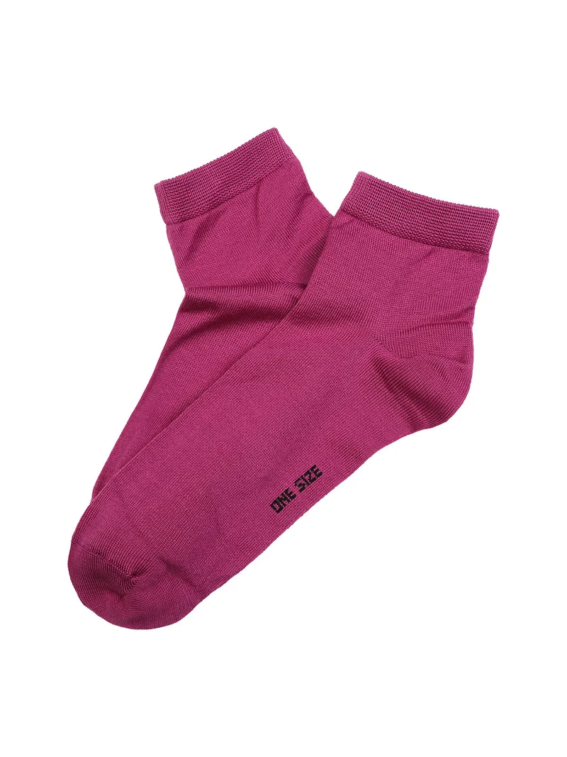 Calze corte da donna in cotone mercerizzato - fucsia