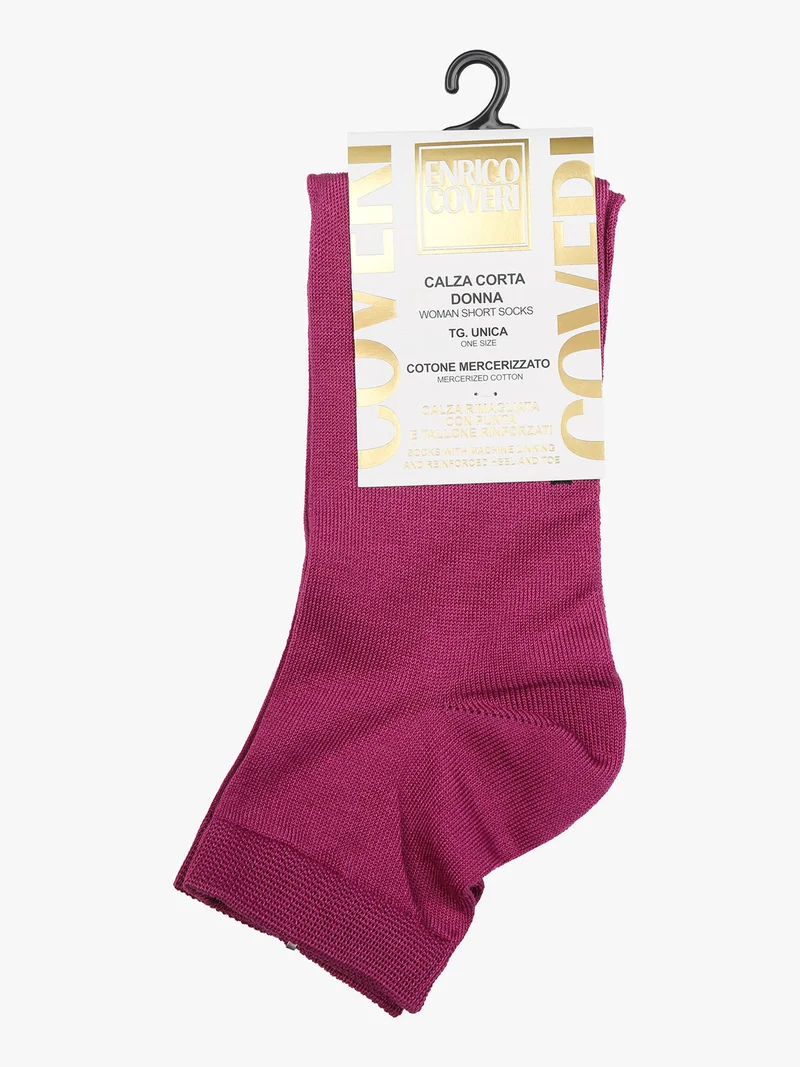 Calze corte da donna in cotone mercerizzato - fucsia