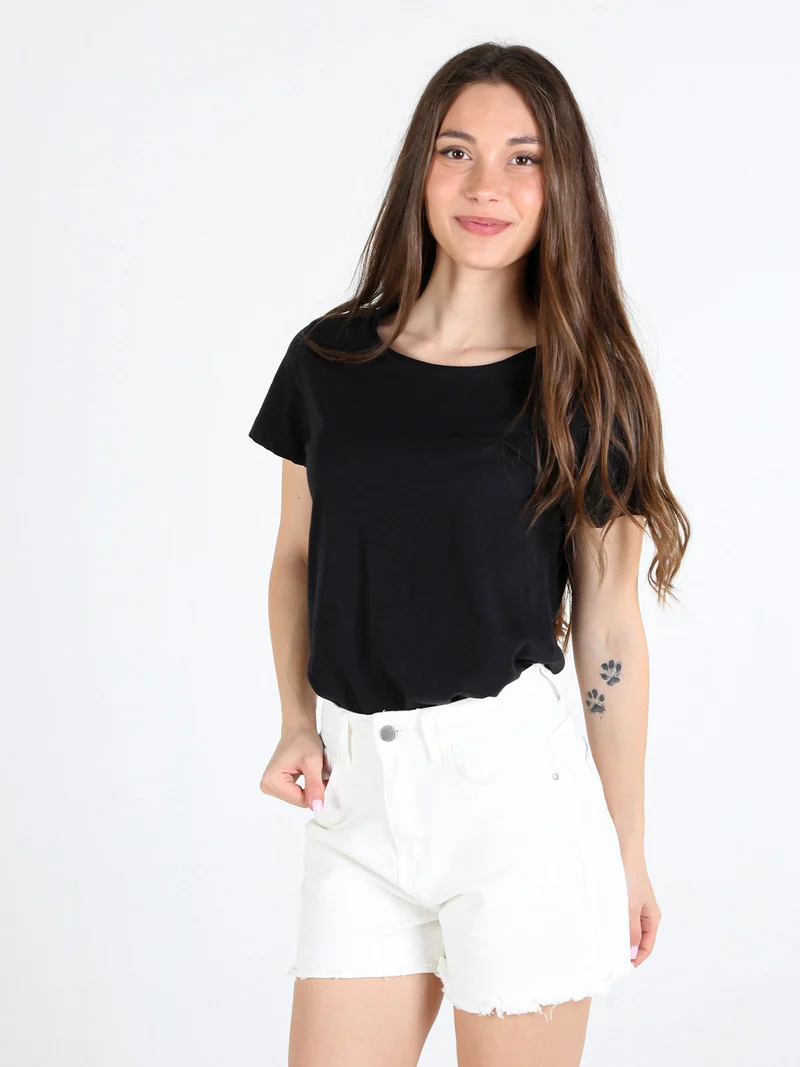T-shirt donna in cotone - nero