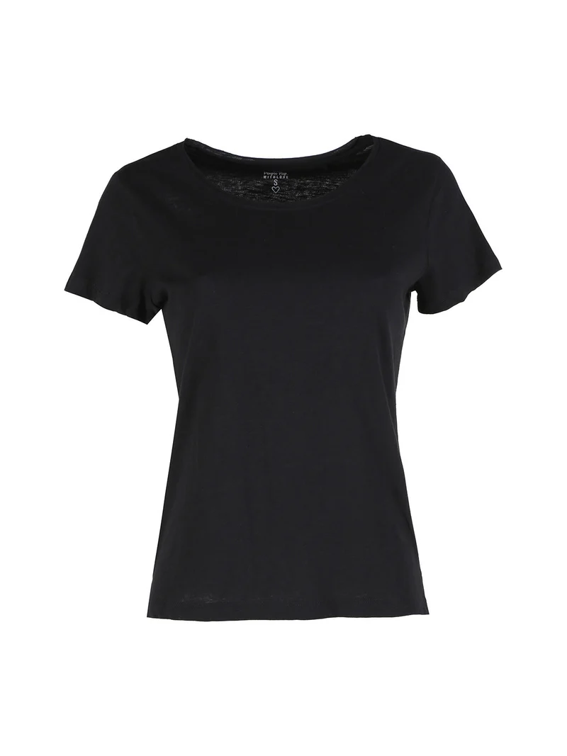 T-shirt donna in cotone - nero