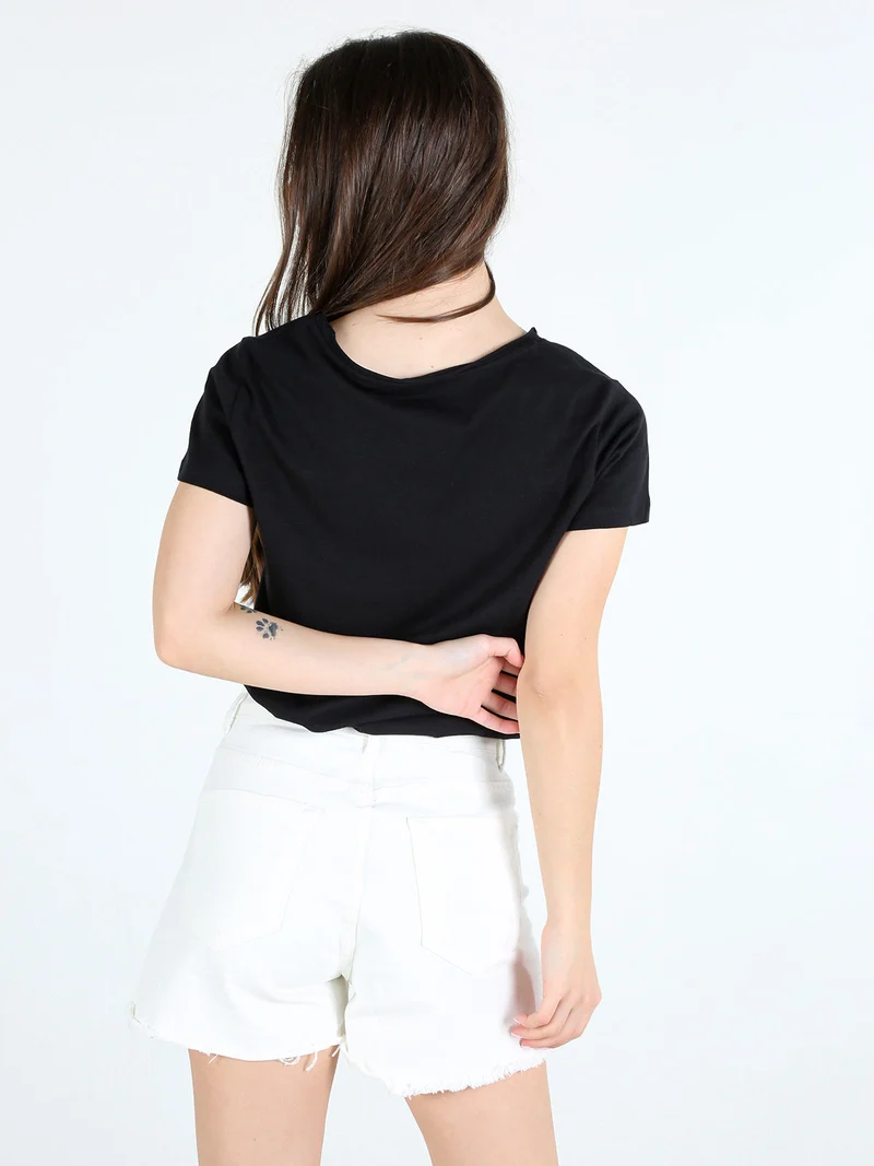 T-shirt donna in cotone - nero