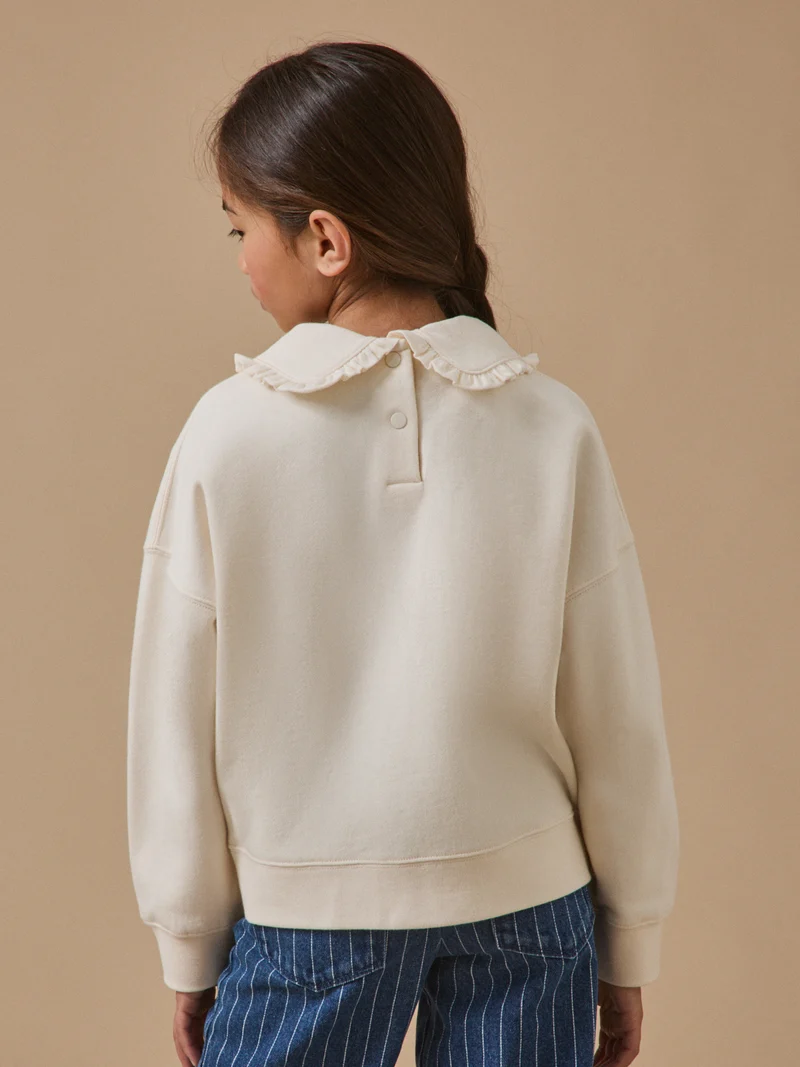 Mädchen-Sweatshirt mit Volantkragen